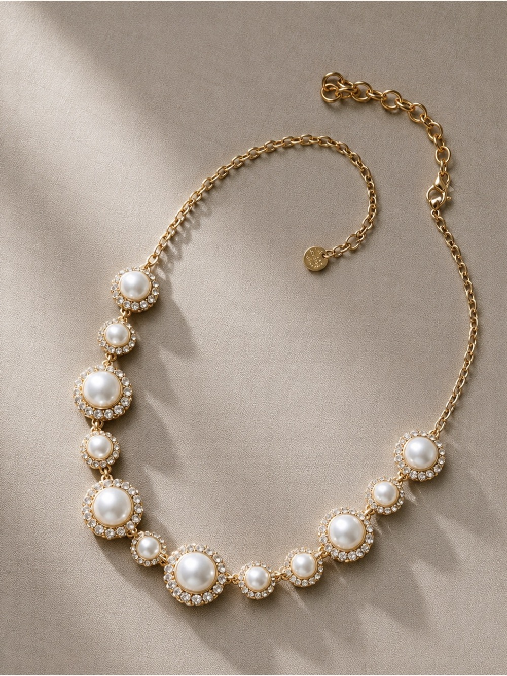 J CREW Crystal & Pearl Statement Necklace